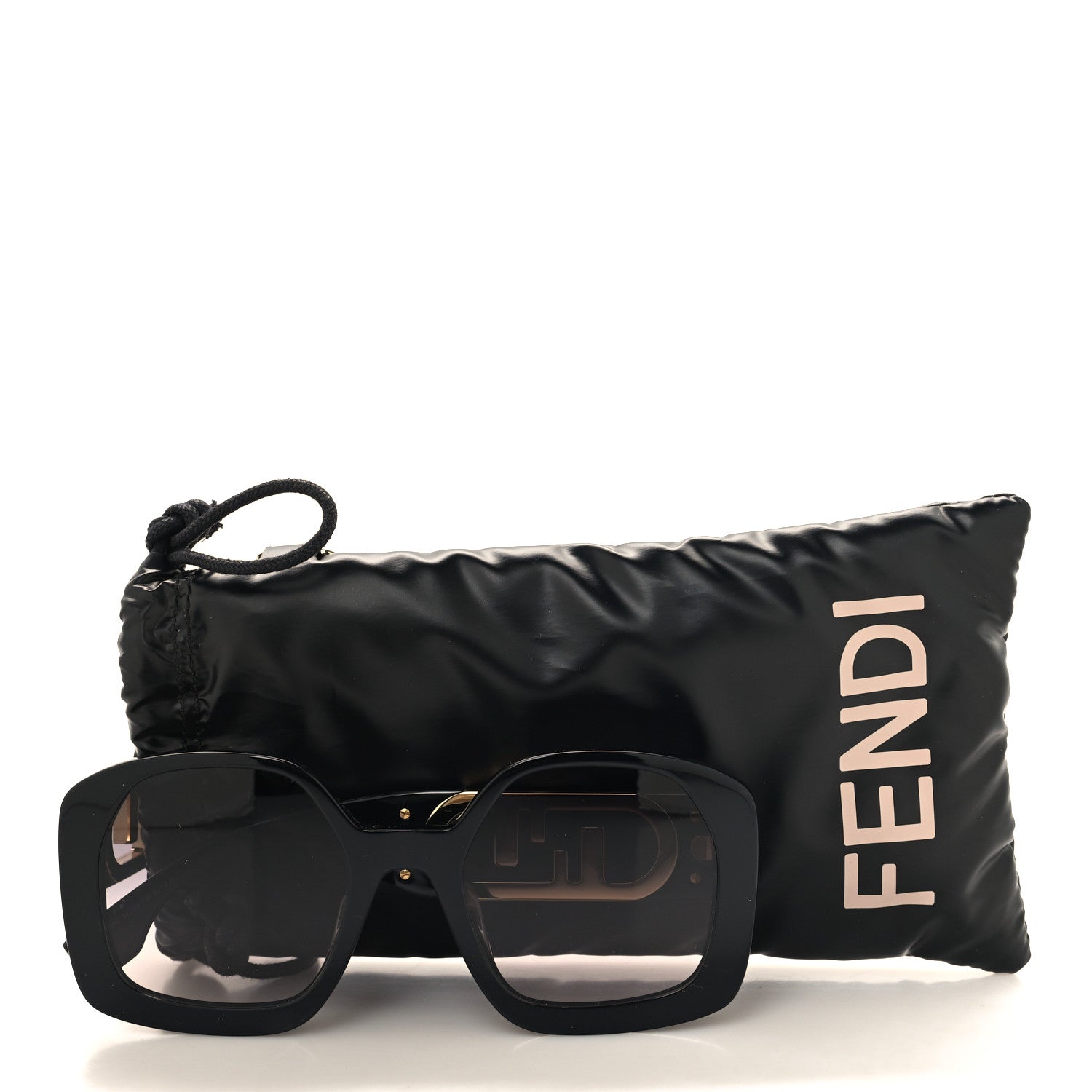 Fendi Acetate O'Lock Square Sunglasses FE40048U Black 7 of 7