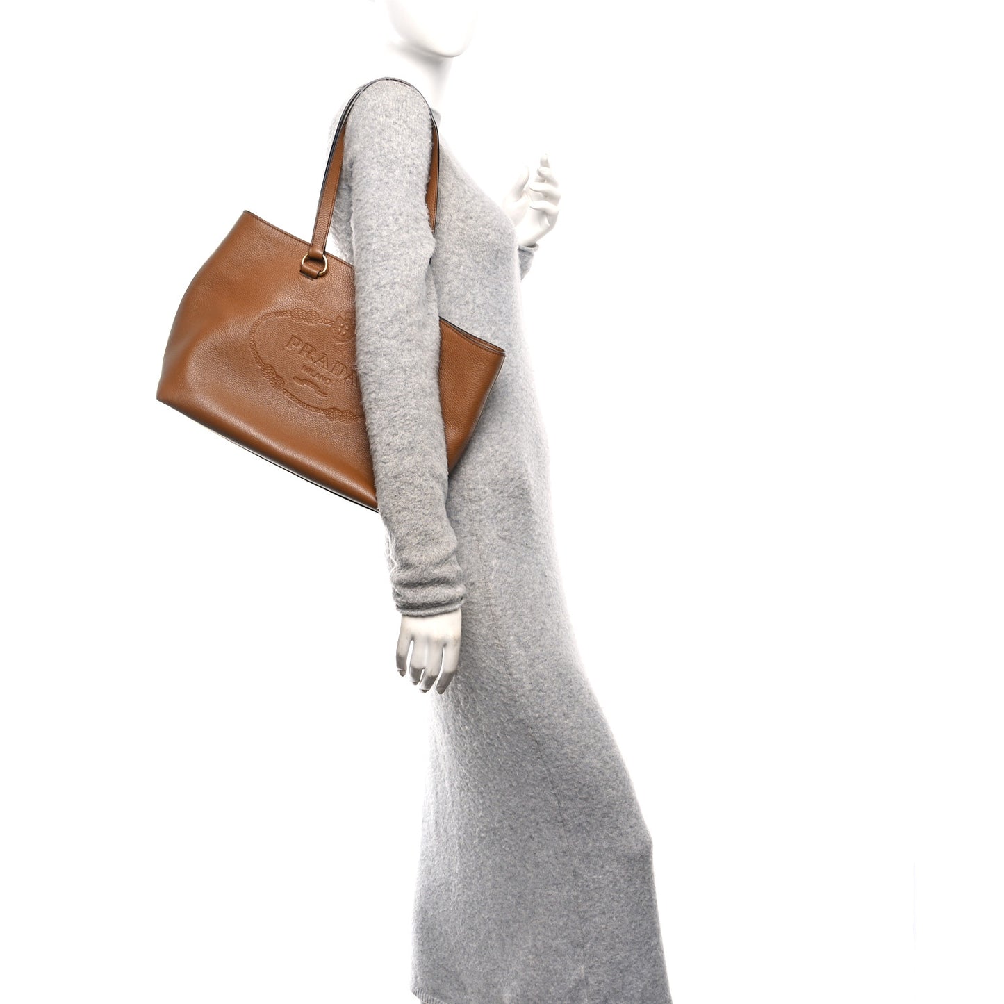 Vitello Phenix Embossed Logo Tote Canella
