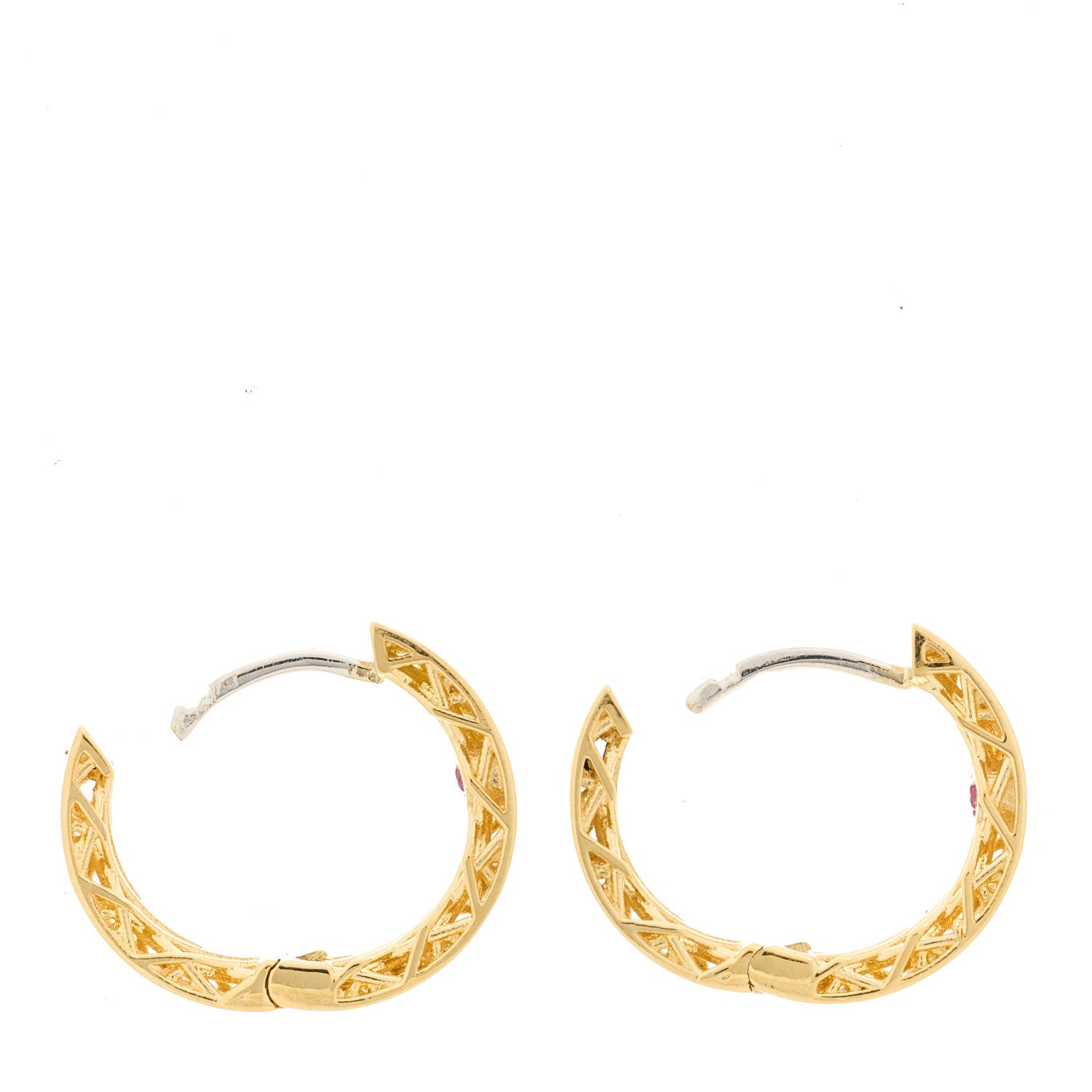 Roberto Coin 18K Yellow Gold Huggie Hoop Earrings 3 of 4