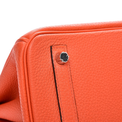 Hermes Taurillon Clemence Birkin 30 Orange Poppy 18 of 33