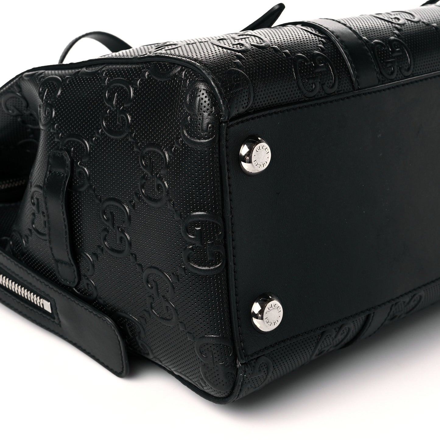 Calfskin GG Tennis Embossed Tote Bag Black