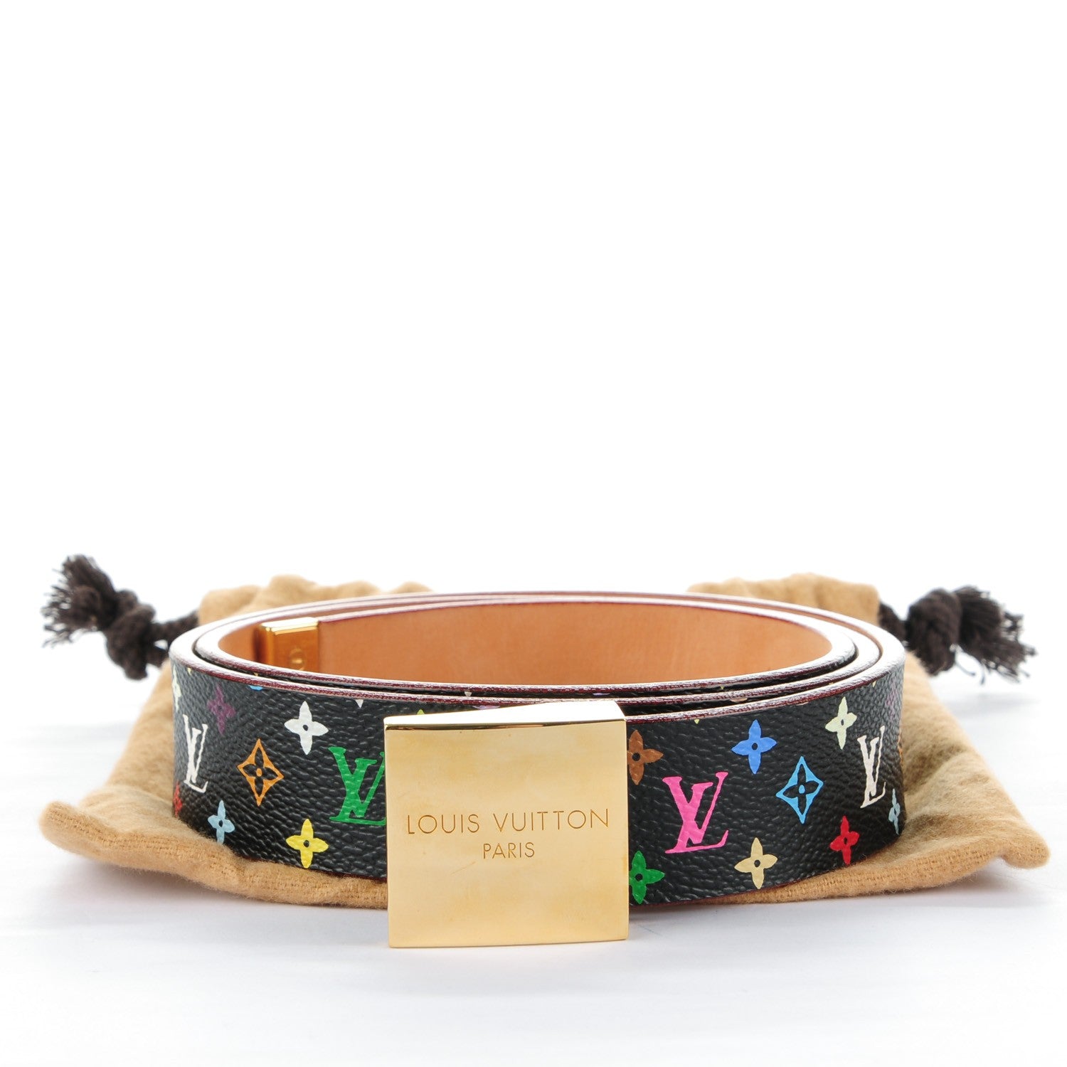 Louis Vuitton Monogram Multicolor Ceinture Belt 80 32 Black 9 of 9