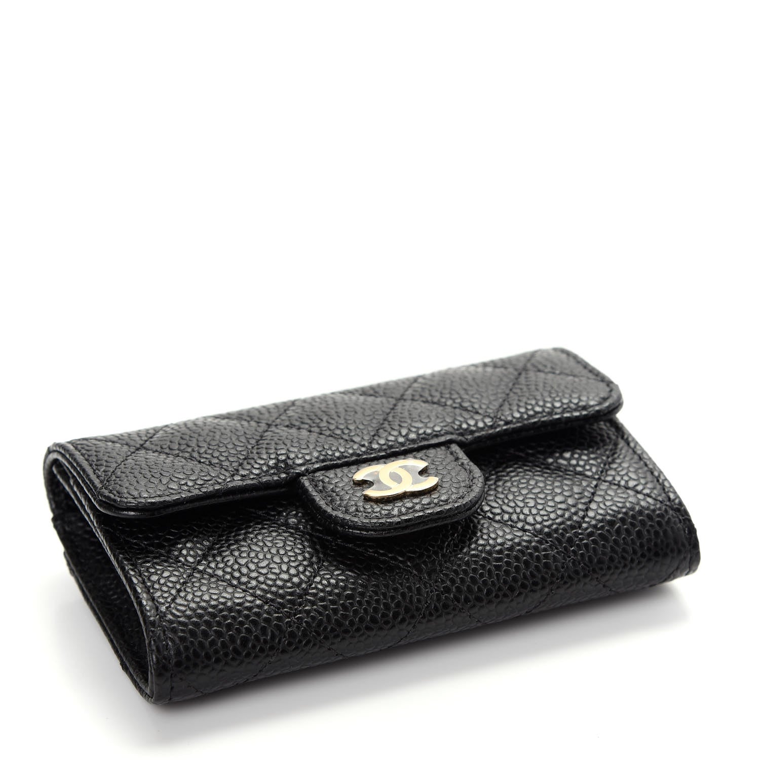 Chanel Caviar Quilted Flap Card Holder Wallet Black 4 of 9