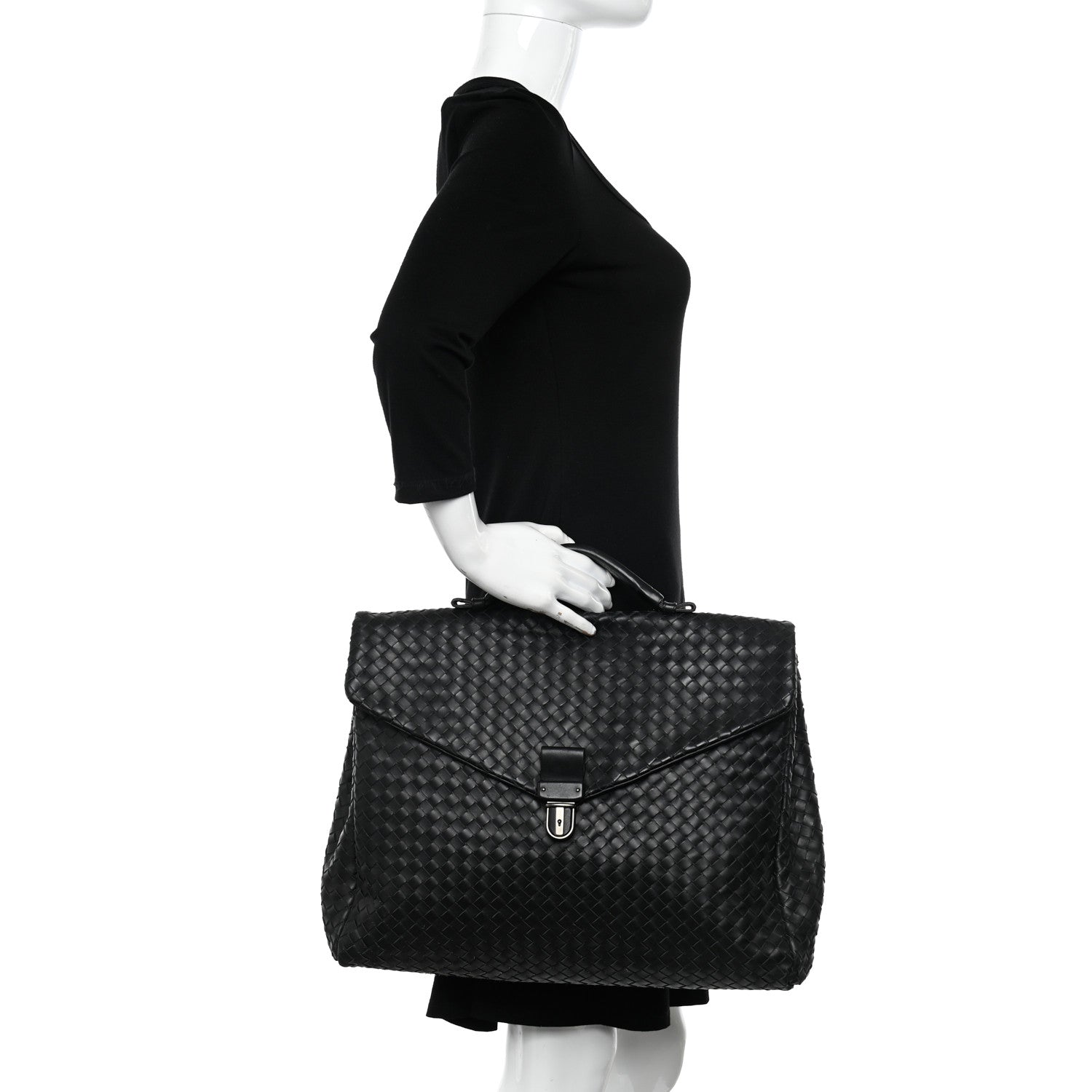 Bottega Veneta Intrecciato VN Briefcase Black 2 of 14