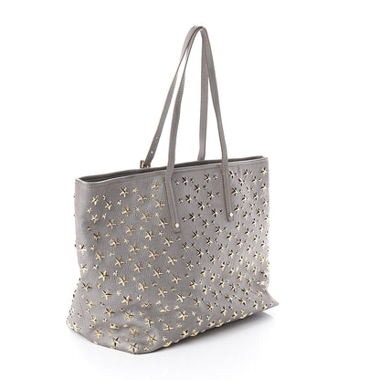 Jimmy Choo Metallic Calfskin Sasha Star Studded Tote Silver 2 of 8
