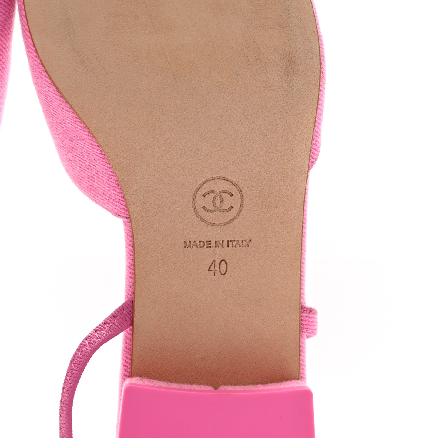 Denim Cap Toe CC Slingback Flat 40 Neon Pink