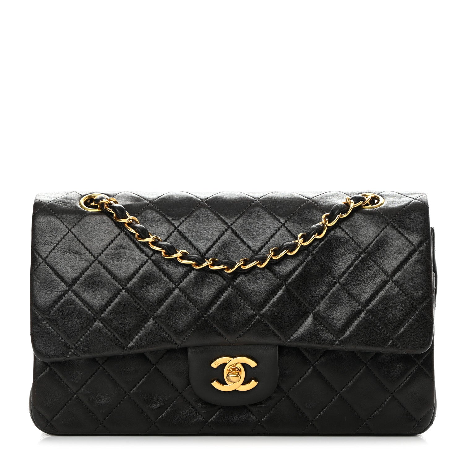 Chanel Lambskin Quilted Medium Double Flap Black 1 of 15