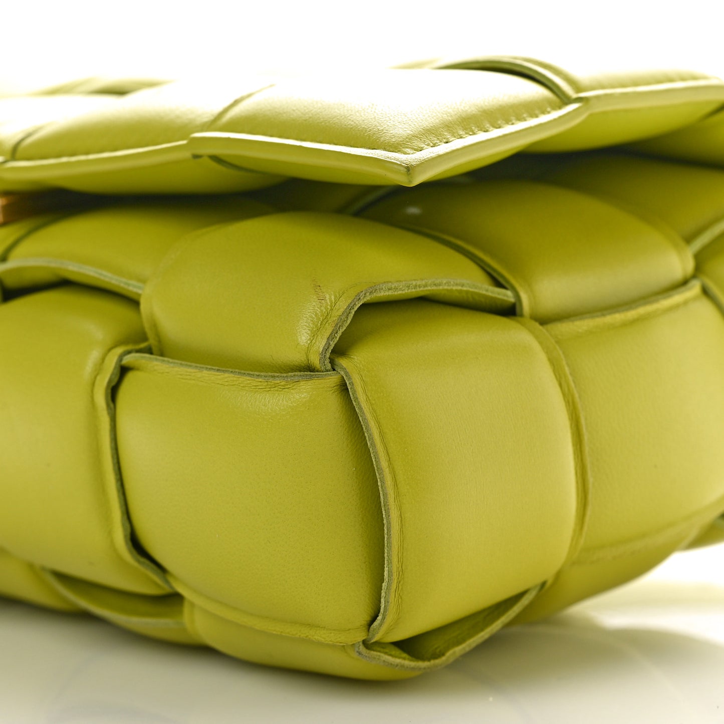 Nappa Maxi Intreccio Padded Cassette Crossbody Bag Kiwi