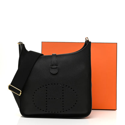 Hermes Taurillon Clemence Evelyne III PM Black 11 of 11