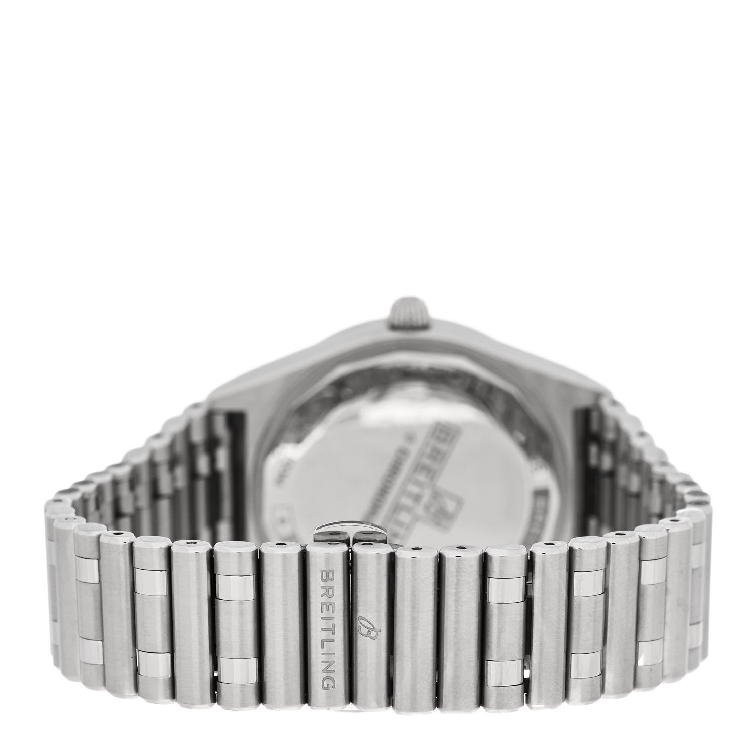Breitling Stainless Steel Diamond Bezel 36mm Chronomat Automatic Watch Mint Green A10380 3 of 5
