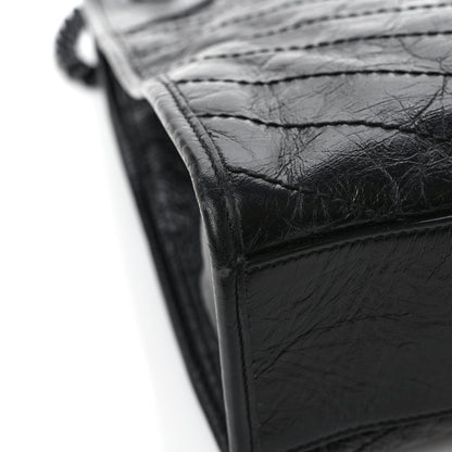 Saint Laurent Crinkled Calfskin Matelasse Monogram Medium Niki Shopper Tote Black 10 of 11