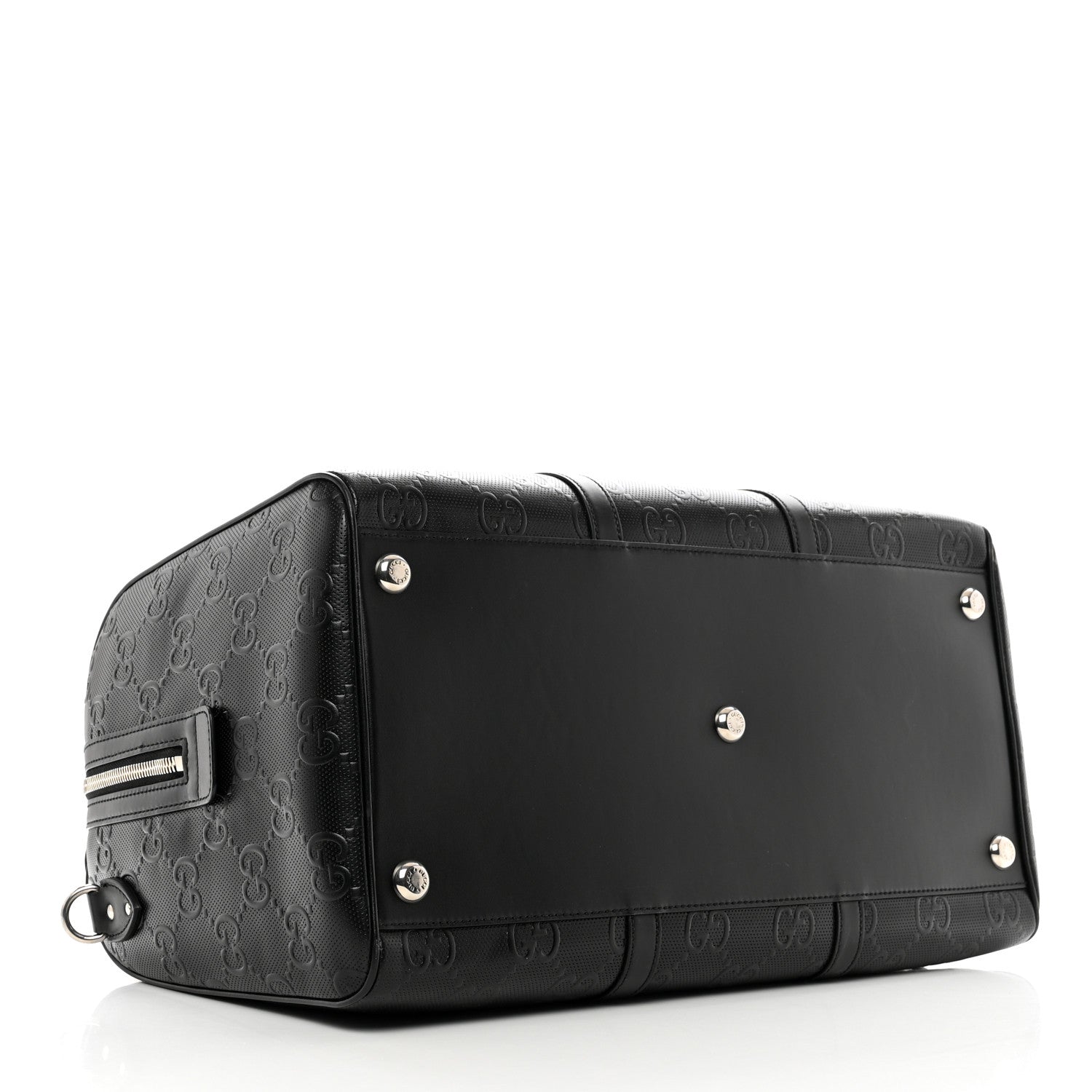 Gucci Calfskin GG Tennis Embossed Duffle Bag Black 3 of 8