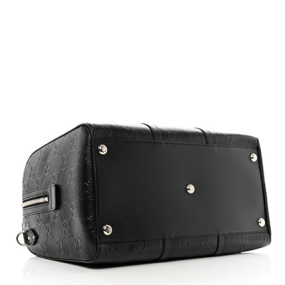 Gucci Calfskin GG Tennis Embossed Duffle Bag Black 3 of 8