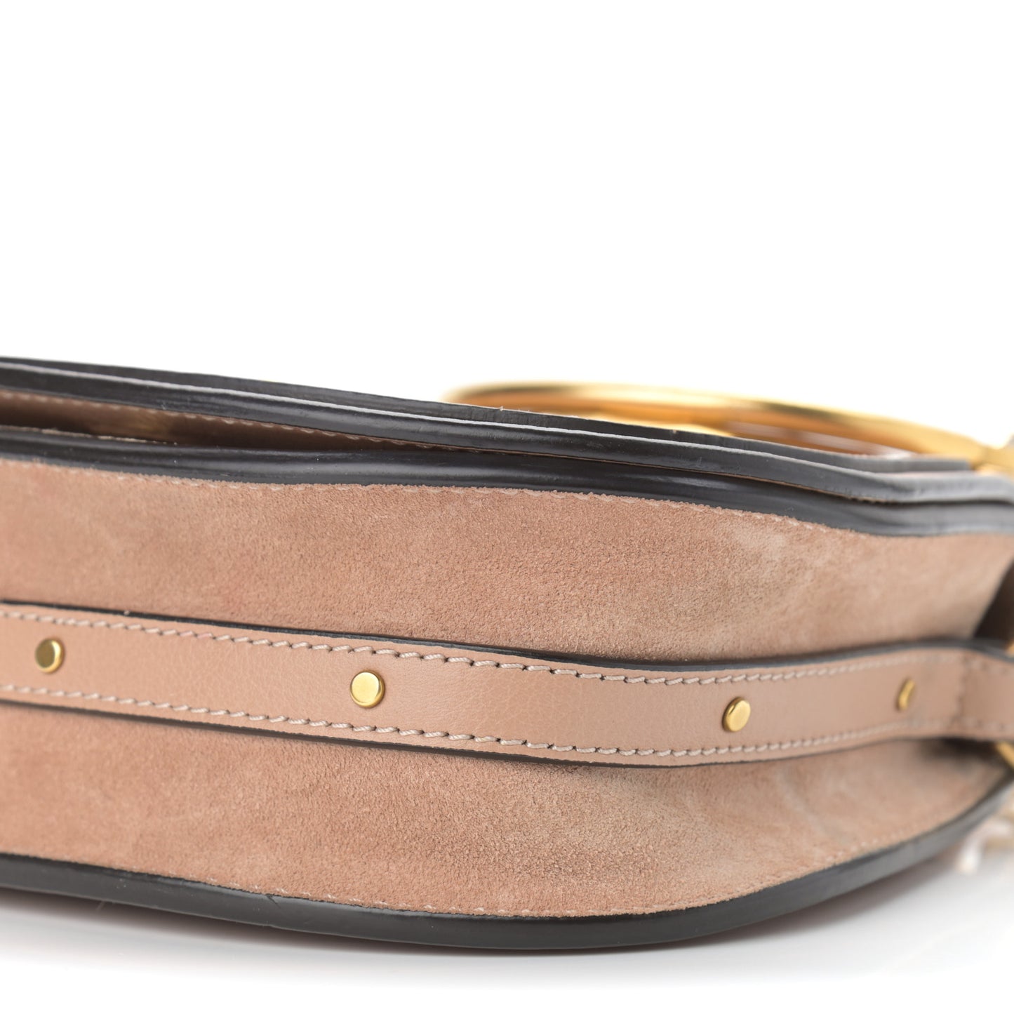 Calfskin Suede Small Nile Bracelet Bag Biscotti Beige