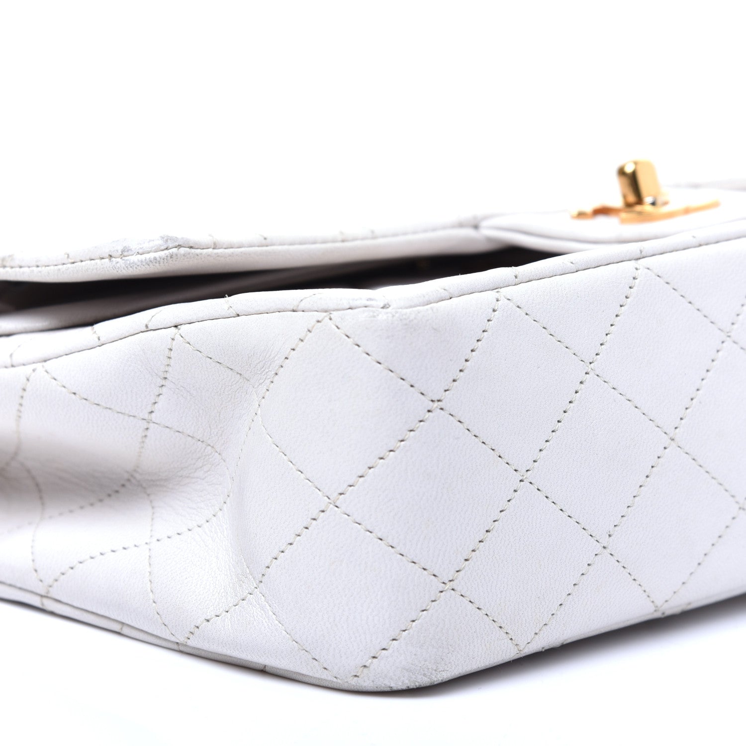 Chanel Lambskin Quilted Medium Double Flap White 8 of 14