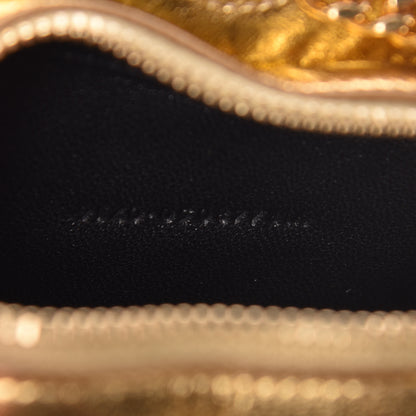 Saint Laurent Metallic Calfskin Matelasse Chevron Monogram Small Love Heart Chain Bag Gold 7 of 10