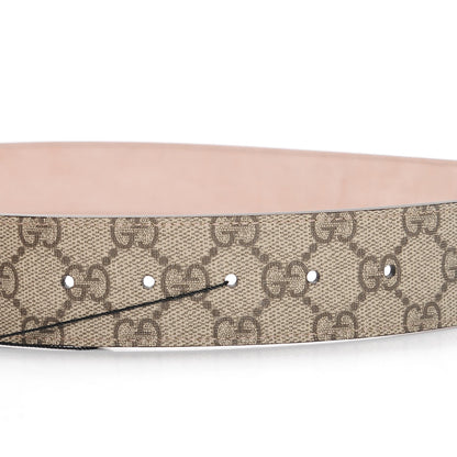 Gucci GG Supreme Monogram Selleria Calfskin Interlocking G 40mm Belt 90 36 Beige Ebony Cocoa 5 of 7