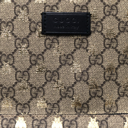 Gucci GG Supreme Monogram Bees Print Small Day Backpack Beige Oro Black 7 of 12