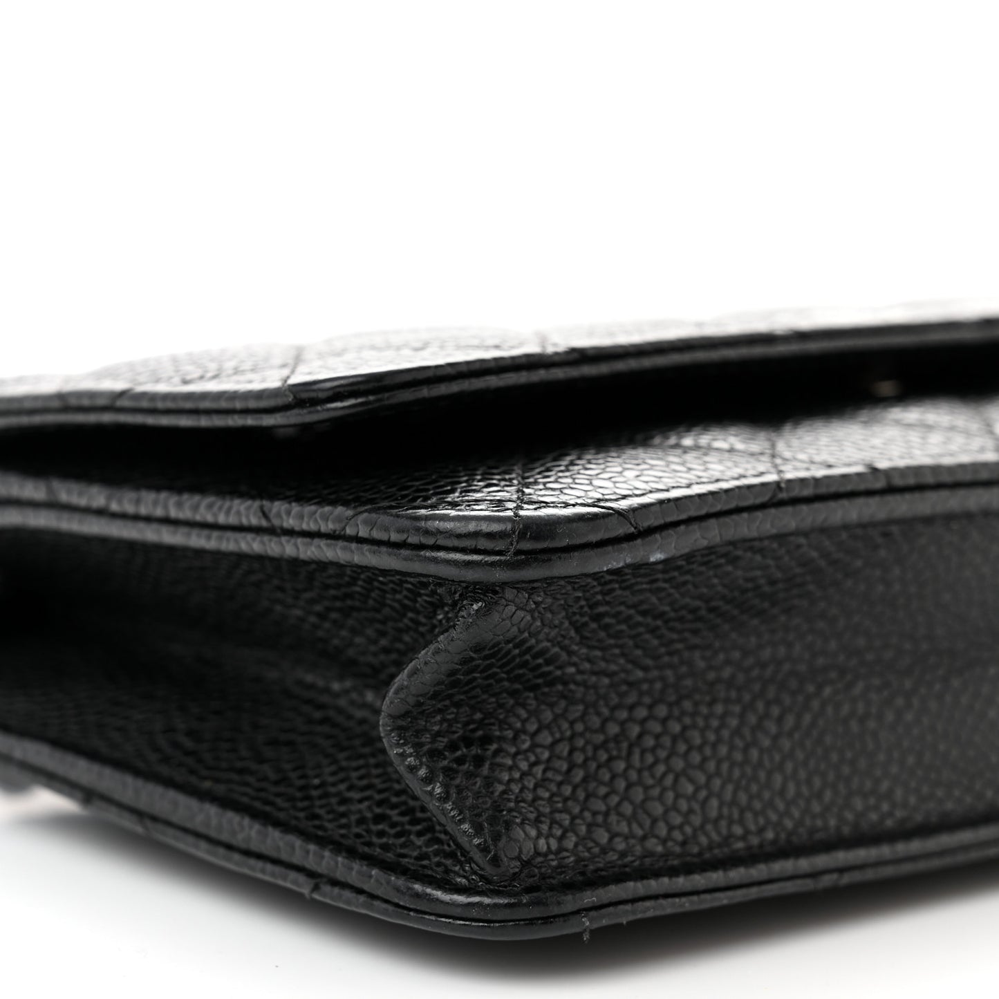 Caviar Quilted Wallet on Chain WOC Black