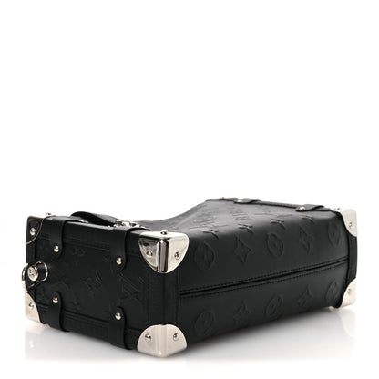 Louis Vuitton Calfskin Debossed Monogram Side Trunk Black 4 of 11