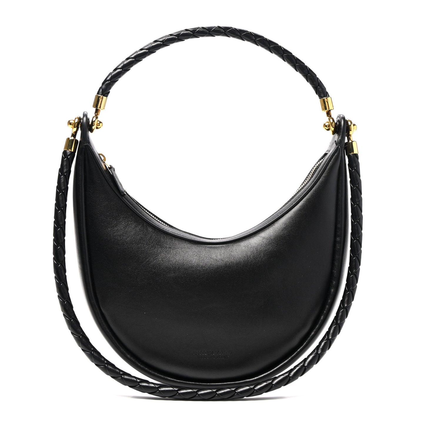 Smooth Calfskin Hula Hoop Shoulder Bag Black