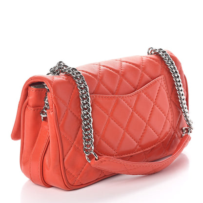 Chanel Lambskin Quilted Medium Icons Secret Label Flap Coral 3 of 10
