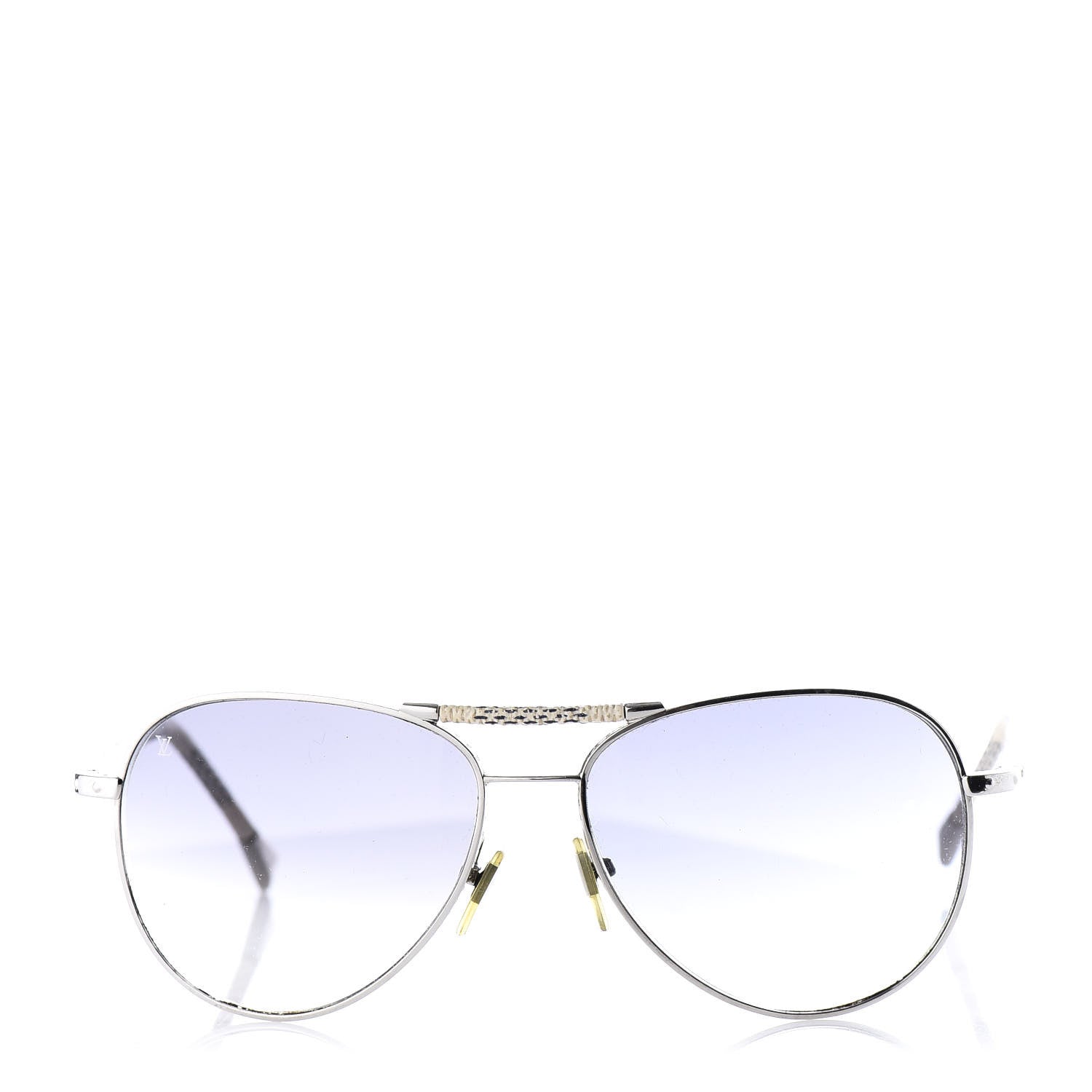 Louis Vuitton Damier Azur Conspiration Pilote Aviator Sunglasses Z0203U 2 of 9