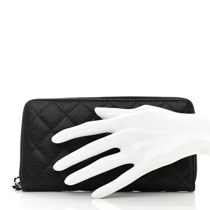 Chanel Caviar Quilted Large Gusset Zip Around Wallet Black 2 of 9