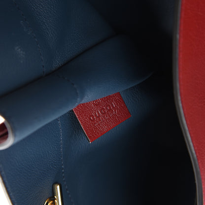 Gucci Suede Calfskin Large Rajah Chain Tote New Blue Romantic Cherry 5 of 8