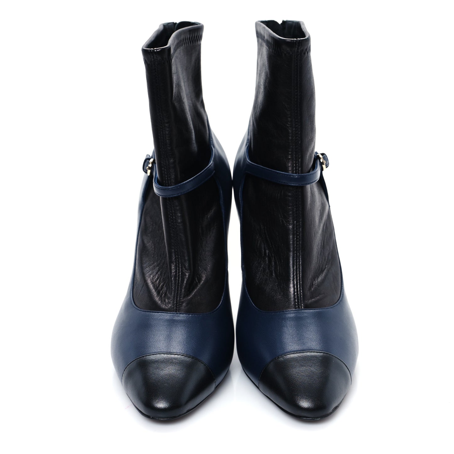 Lambskin Booties 39 Black Navy