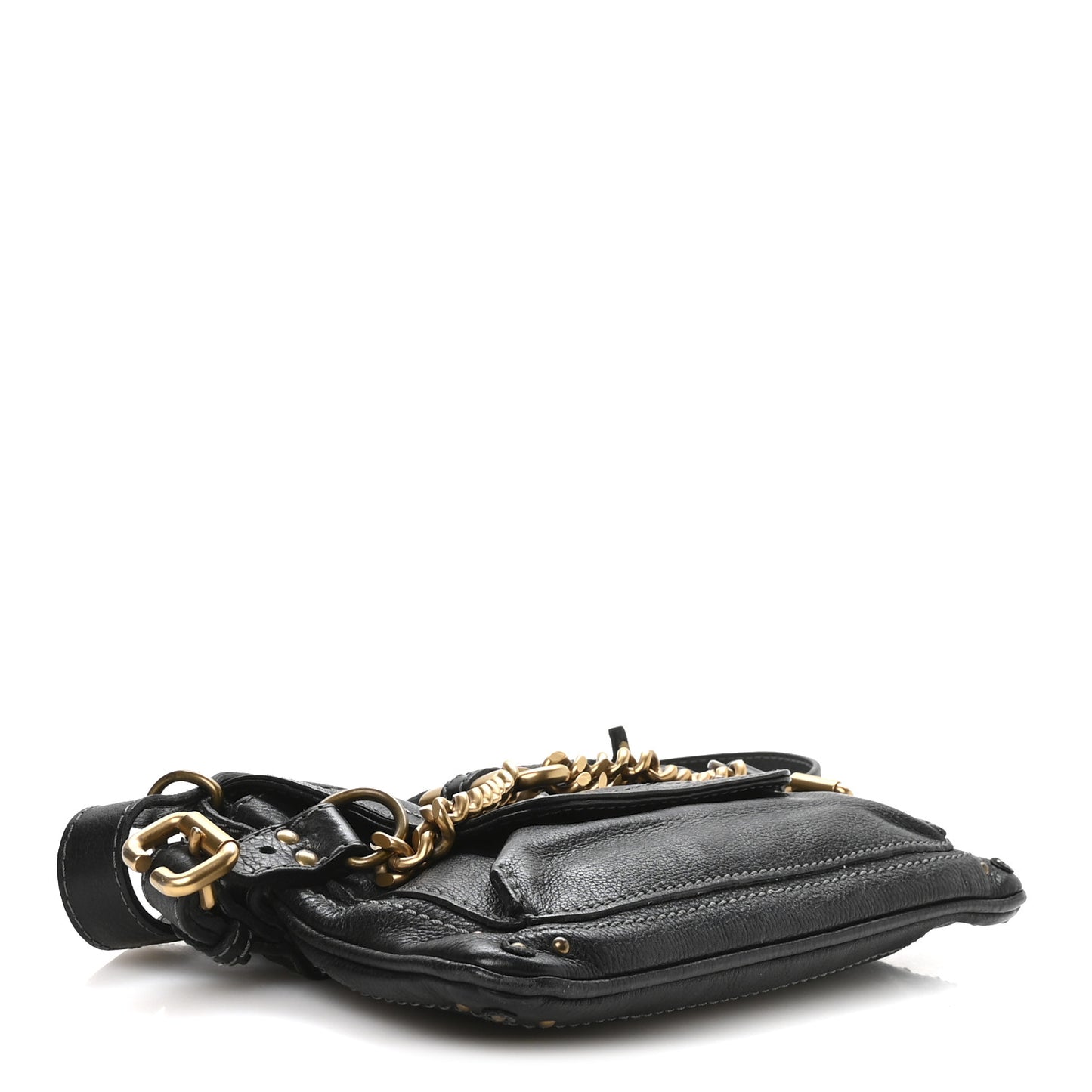Calfskin Small Paddington Capsule Satchel Black