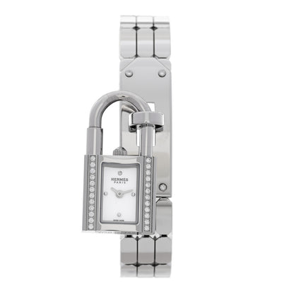 Hermes Stainless Steel Diamond 16mm Kelly Quartz Watch 1 of 9