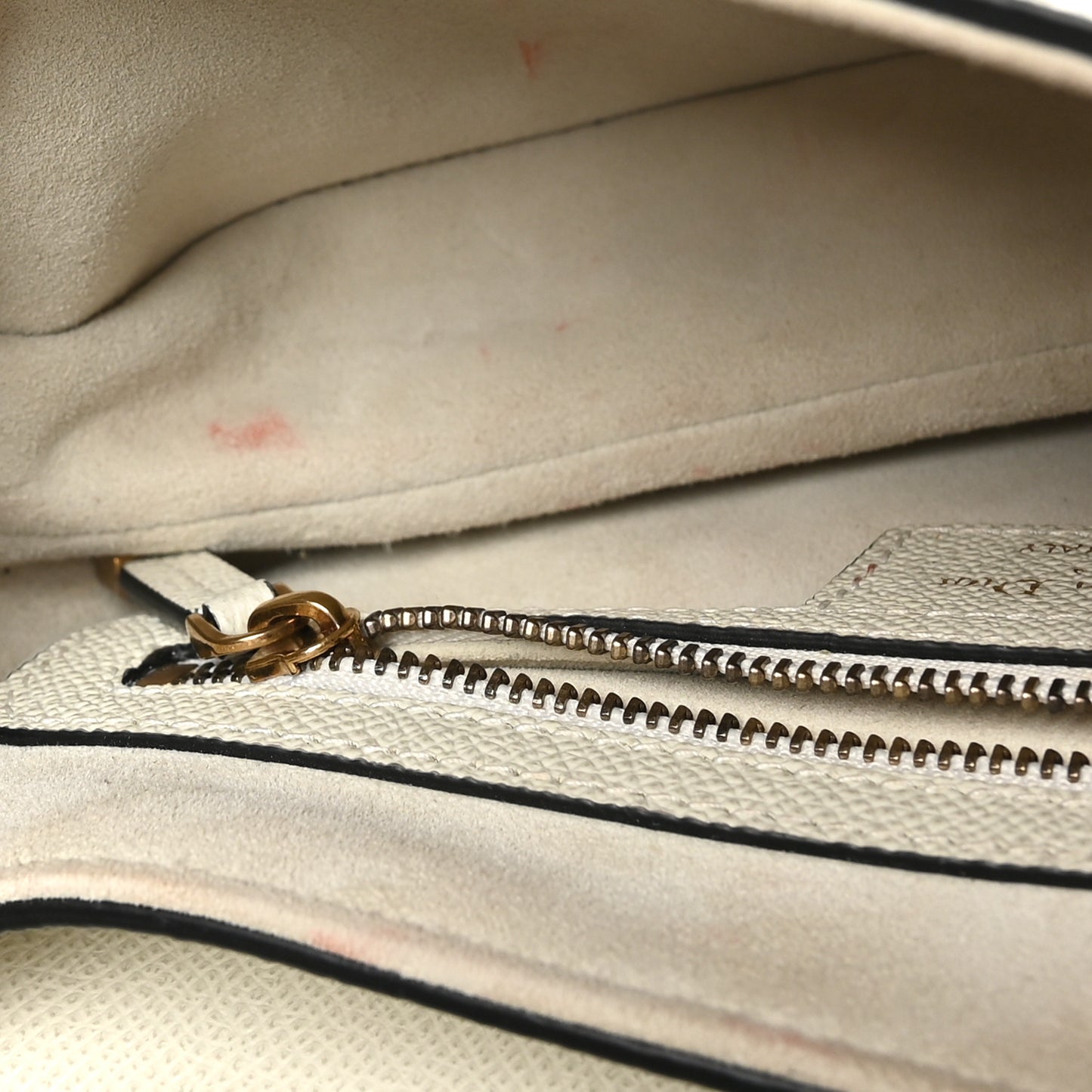 Grained Calfskin Saddle Bag White