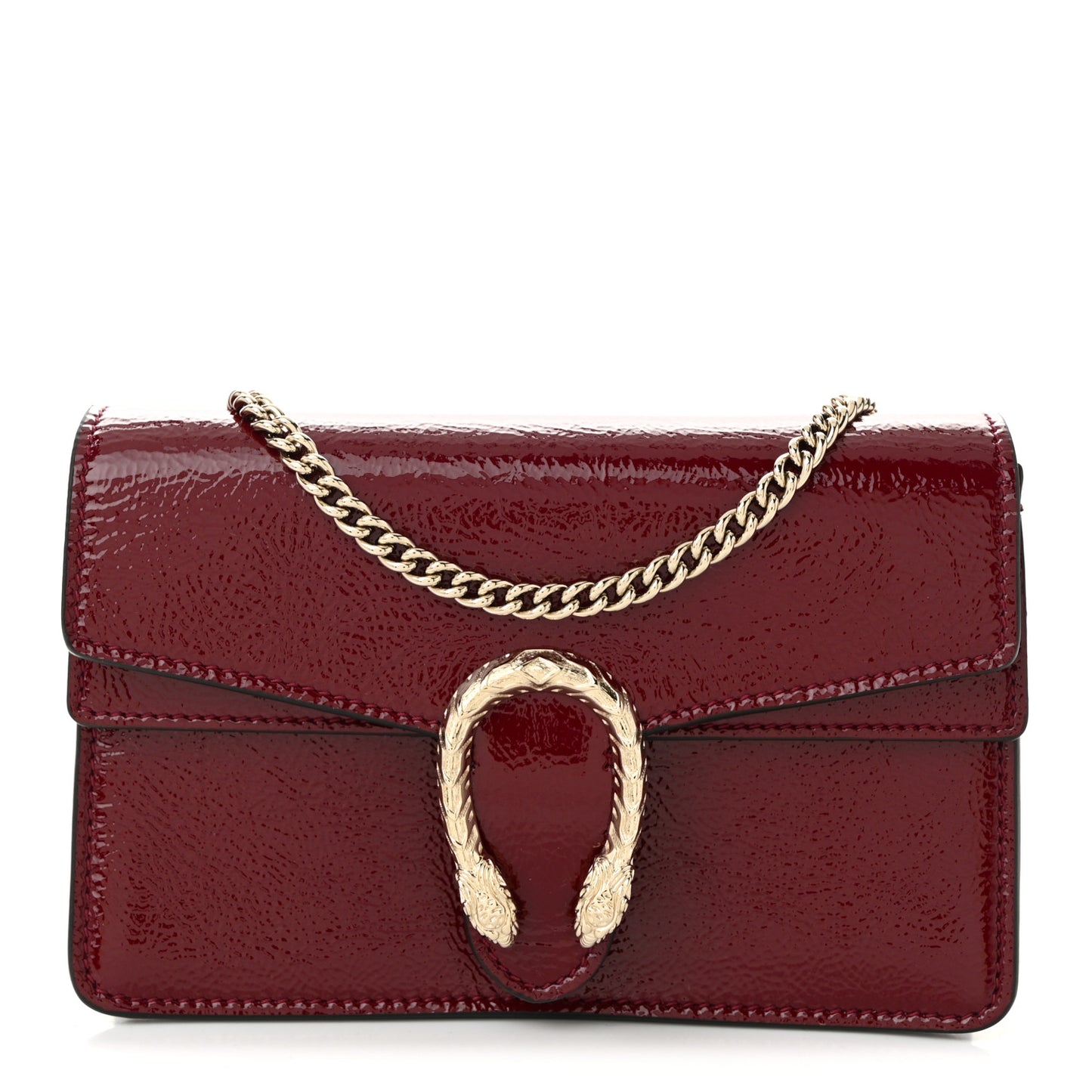 Crinkled Patent Mini Dionysus Shoulder Bag Rosso Ancora Red