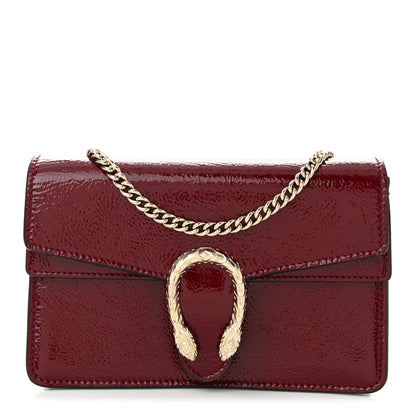 Gucci Crinkled Patent Mini Dionysus Shoulder Bag Rosso Ancora Red 1 of 11