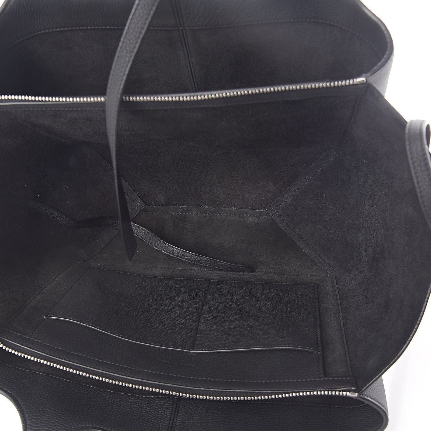Baby Grained Calfskin Small Tri-Fold Bag Black