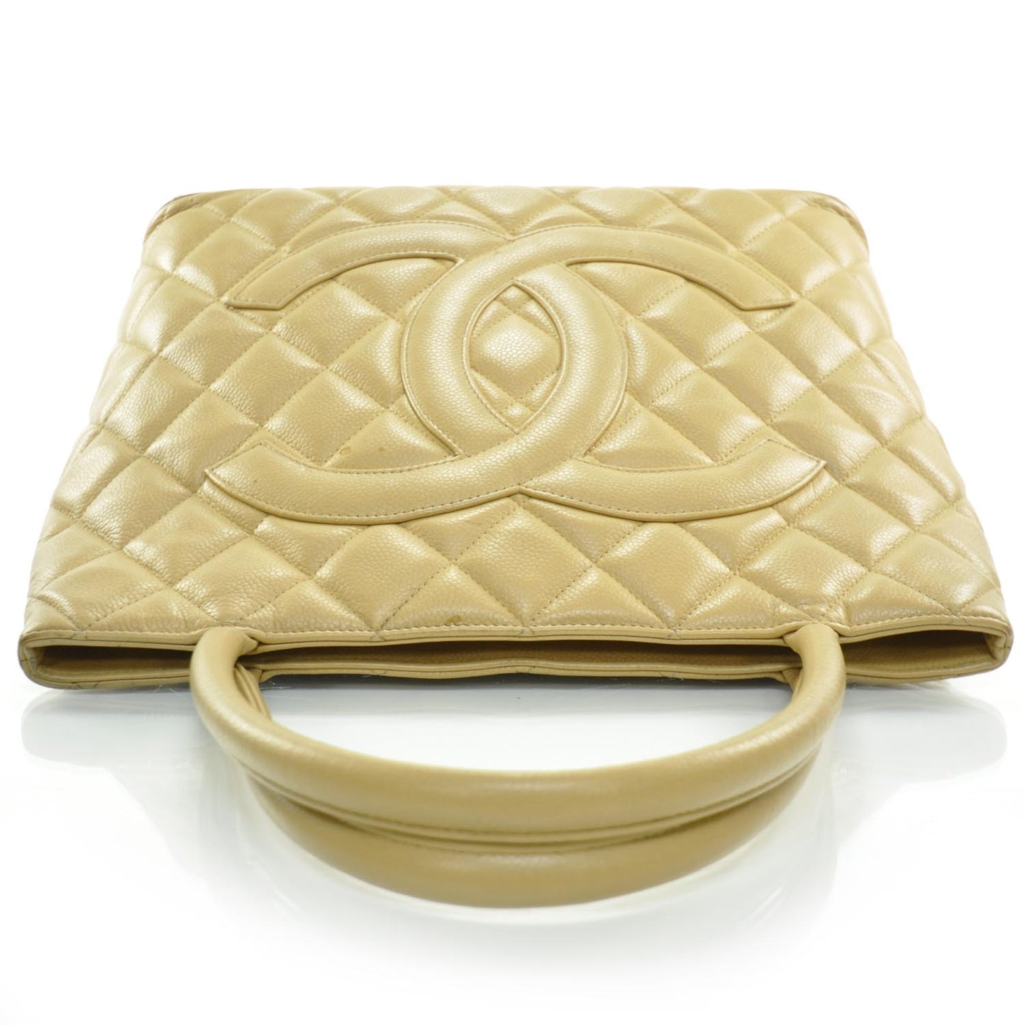 Caviar Quilted Medallion Tote Beige