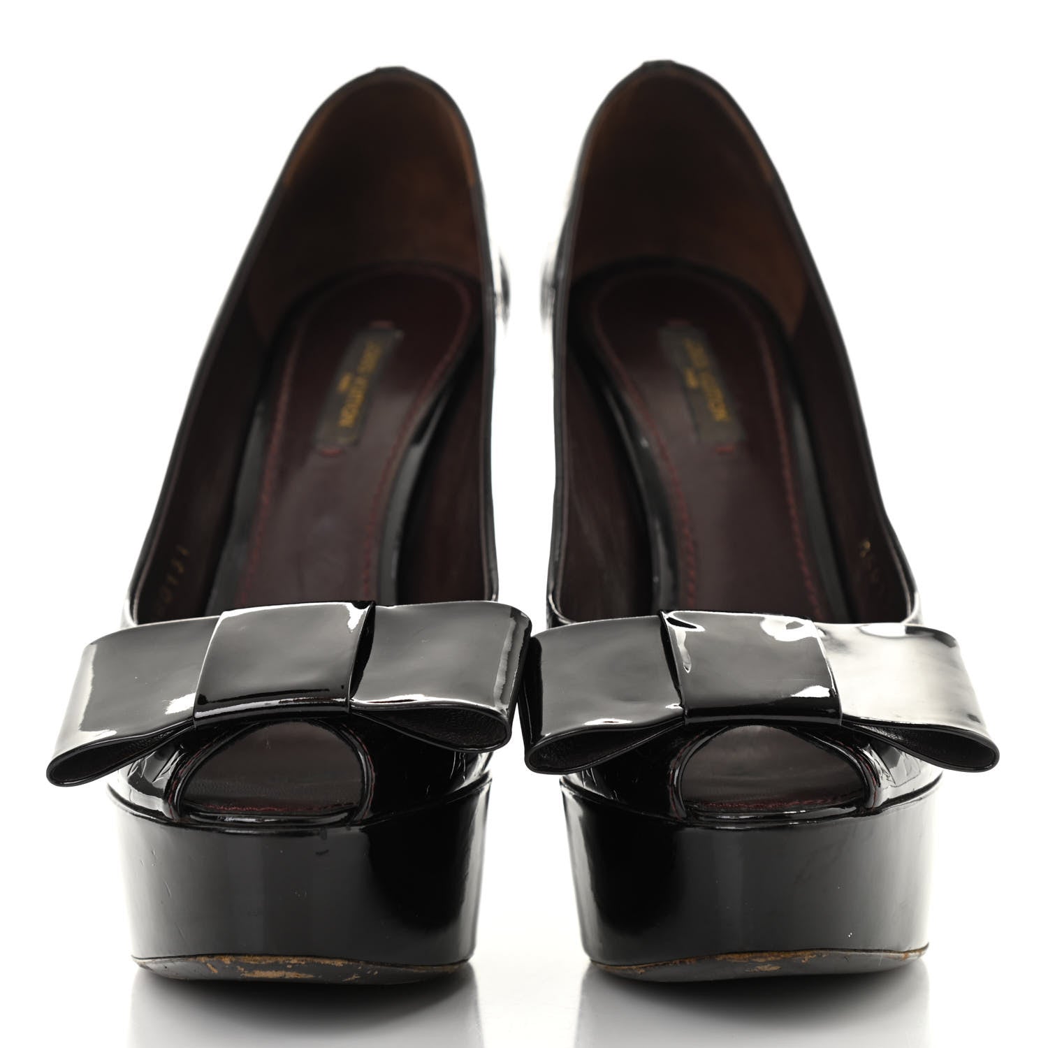 Louis Vuitton Vernis True Peep Toe Pumps 37.5 Amarante 2 of 19