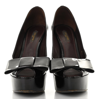 Louis Vuitton Vernis True Peep Toe Pumps 37.5 Amarante 2 of 19