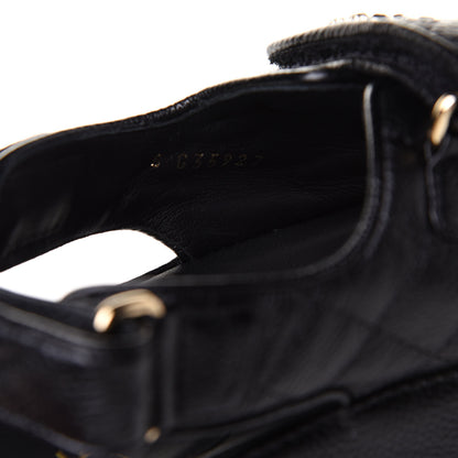 Chanel Grained Calfskin Velcro Dad Sandals 38.5 Black 9 of 10