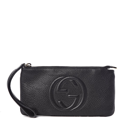 Gucci Pebbled Calfskin Soho Wristlet Black 1 of 8