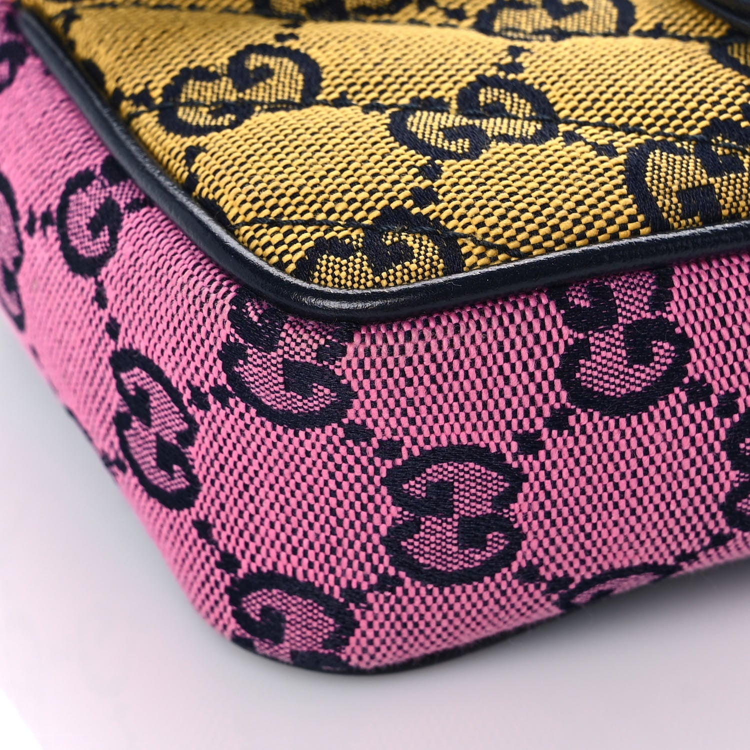Gucci Monogram Multicolor Matelasse Diagonal Super Mini GG Marmont Shoulder Bag Green Blue Yellow Light Blue Pink 8 of 9
