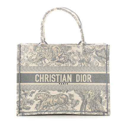Christian Dior Canvas Embroidered Medium Dioriviera Toile De Jouy Book Tote Gray 1 of 10
