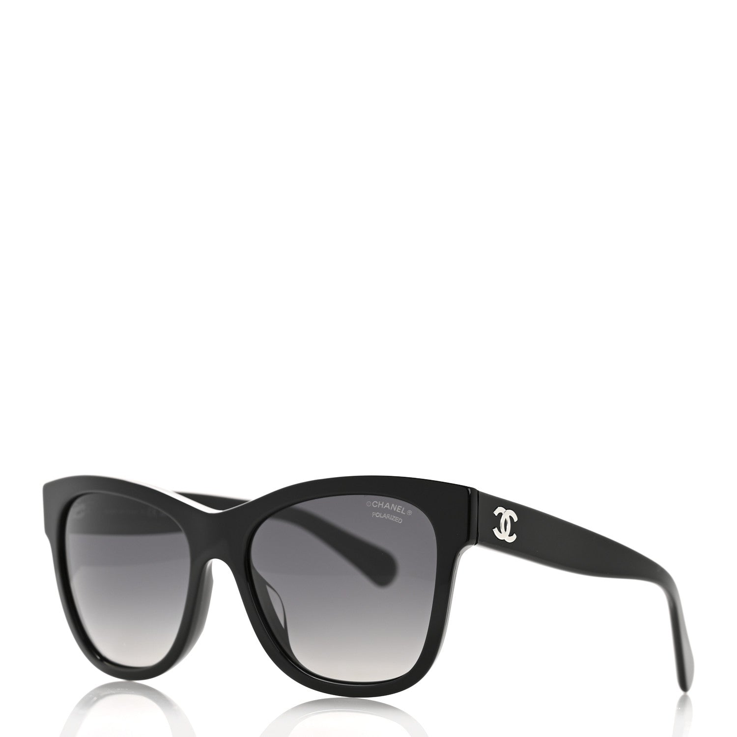 Chanel Acetate Polarized Square CC Sunglasses 5380 Black 1 of 8