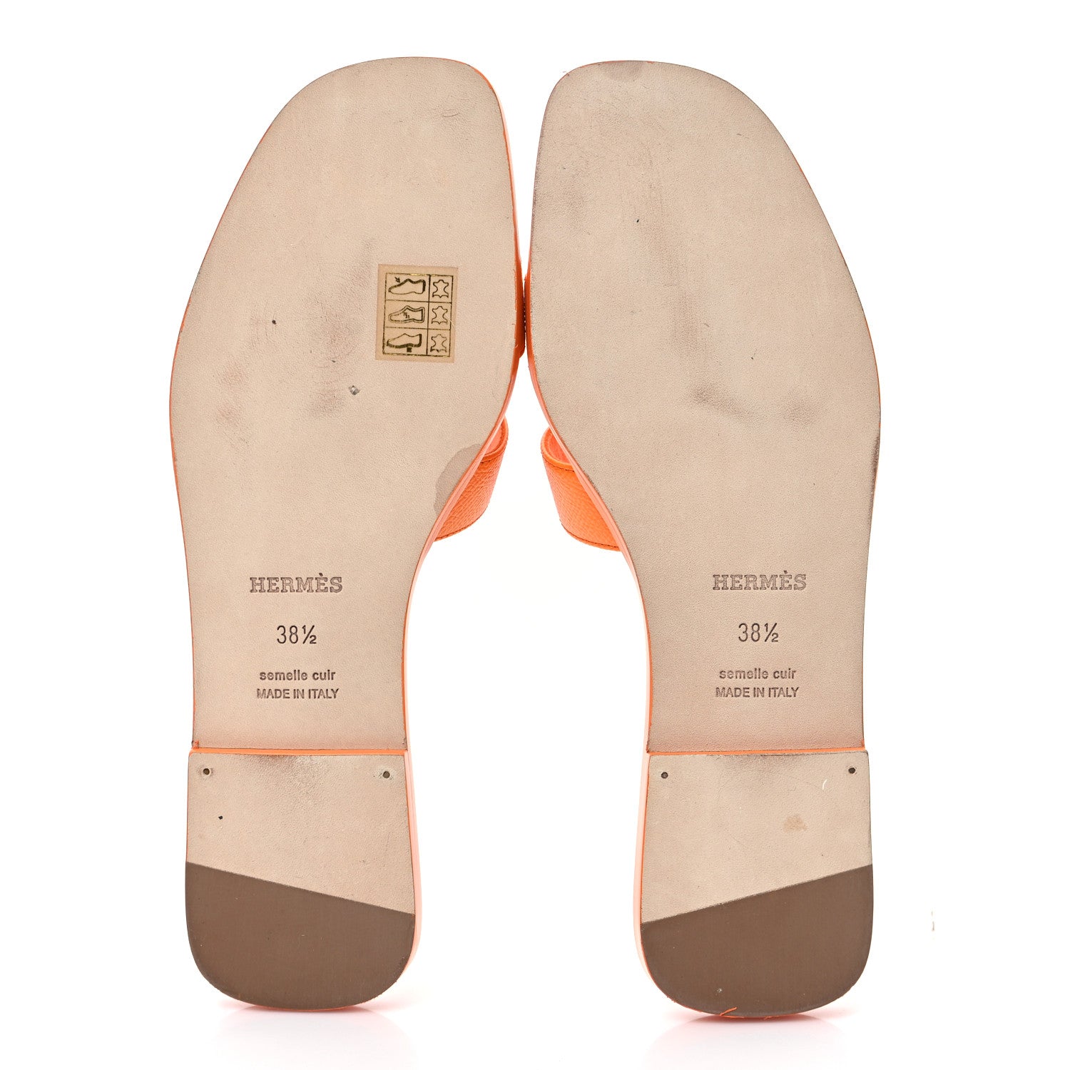 Hermes Epsom Oran Sandals 38.5 Orange Sunset 5 of 9