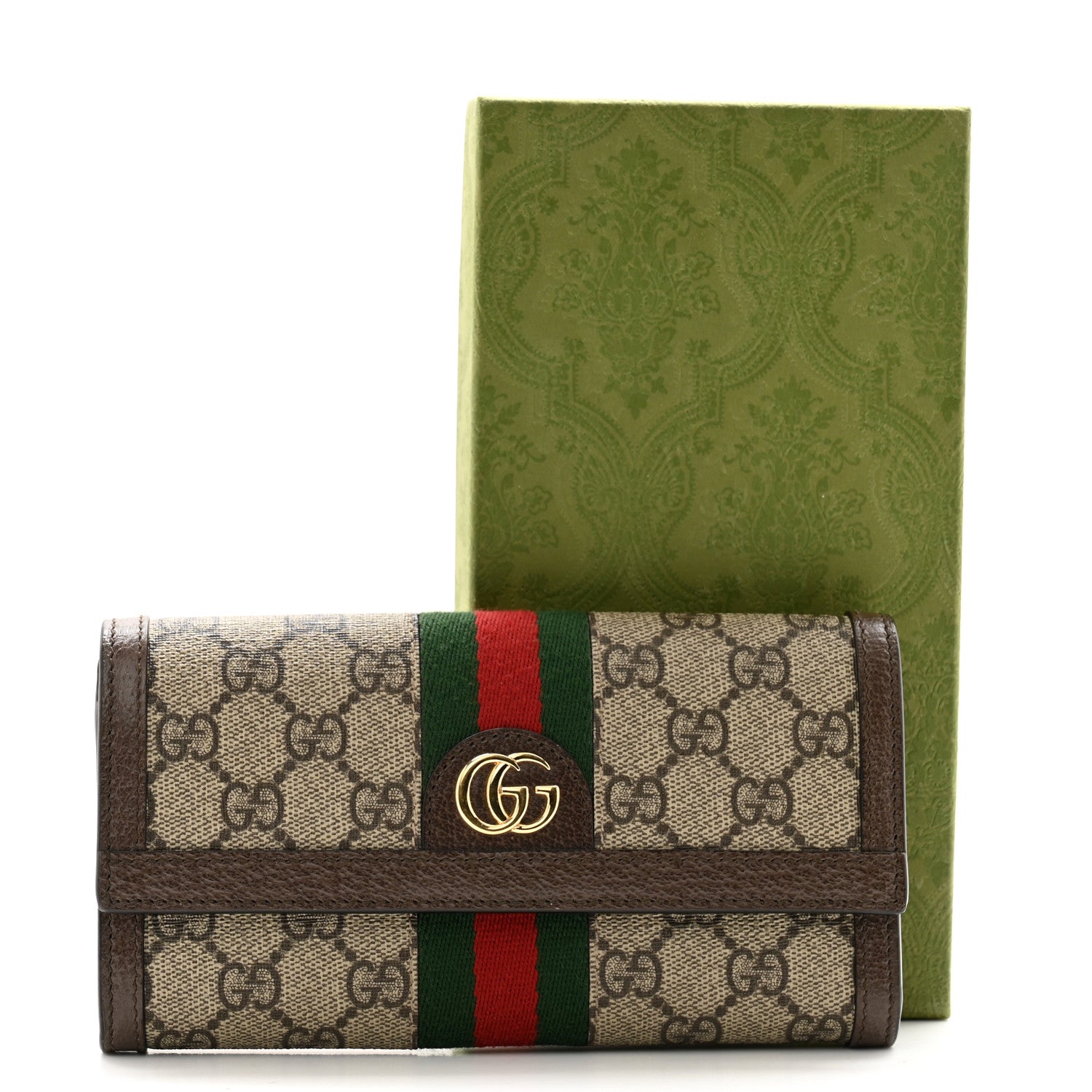 Gucci GG Supreme Monogram Web Ophidia Continental Wallet Brown 10 of 10