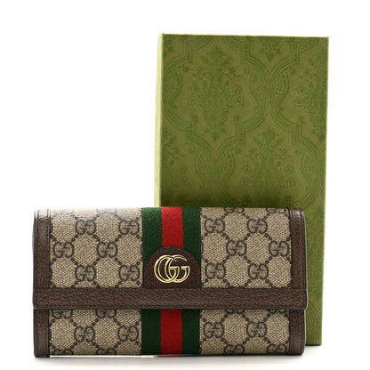 Gucci GG Supreme Monogram Web Ophidia Continental Wallet Brown 10 of 10