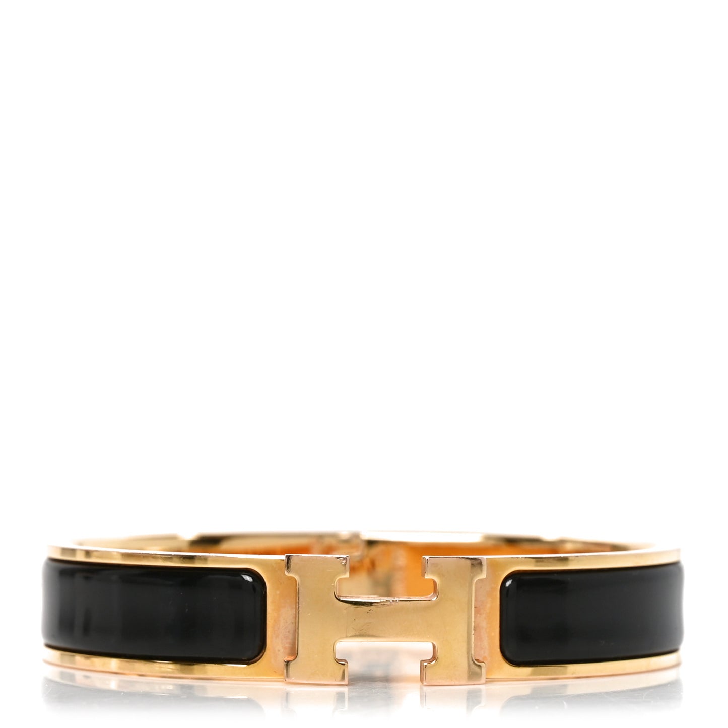 Enamel Narrow Clic Clac H Bracelet GM Black