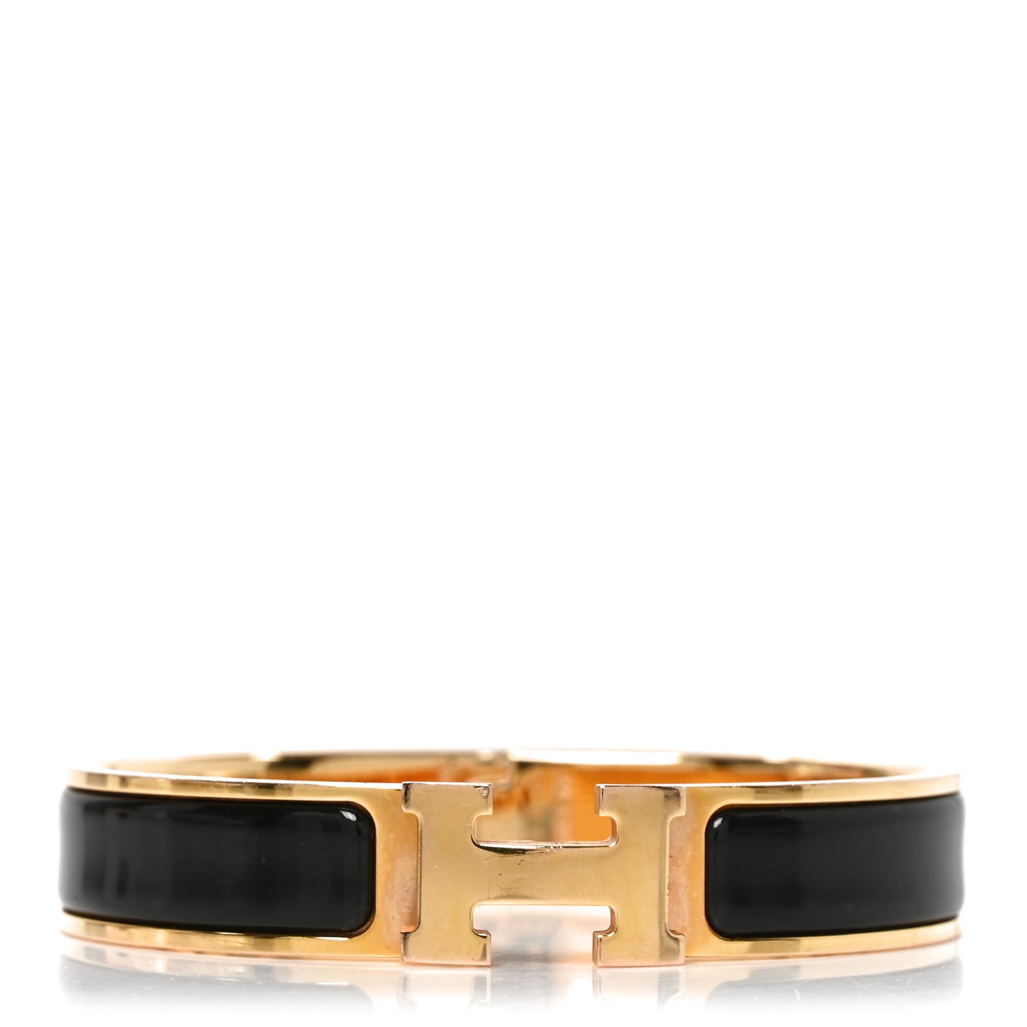 Hermes Enamel Narrow Clic Clac H Bracelet GM Black 1 of 4