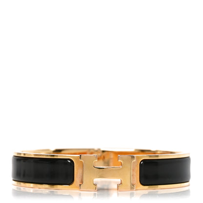 Hermes Enamel Narrow Clic Clac H Bracelet GM Black 1 of 4